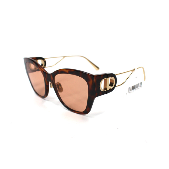 Dior 30MONTAIGNE B2U Sunglasses NEW 54mm Gold Logo Tortoise Brown with Case - Picture 1 of 8